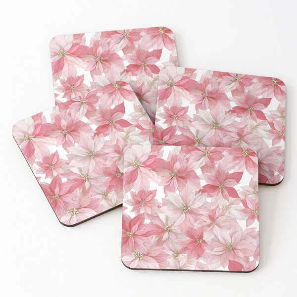Item preview, Red White Poinsettia Flowers Watercolor All Over designed and sold by Feeling Artsy.
