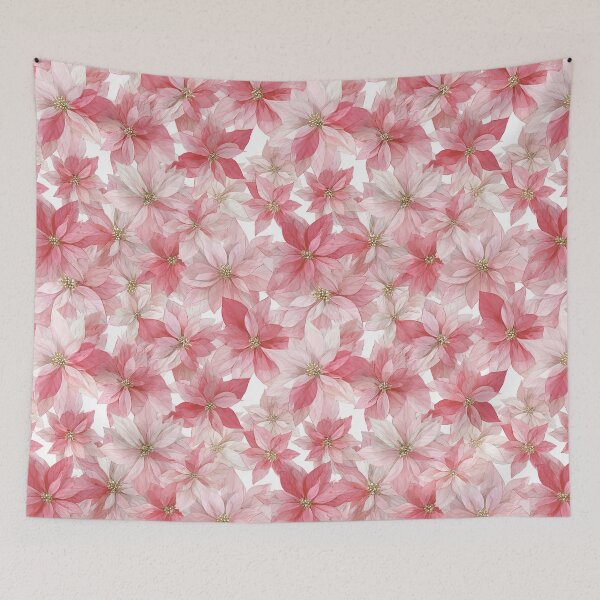 Item preview, Red White Poinsettia Flowers Watercolor All Over designed and sold by Feeling Artsy.