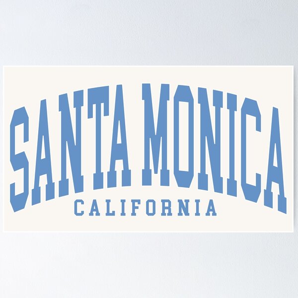 Item preview, Santa Monica CA  - College Font Curved Classic Typography designed and sold by chosenhomes.