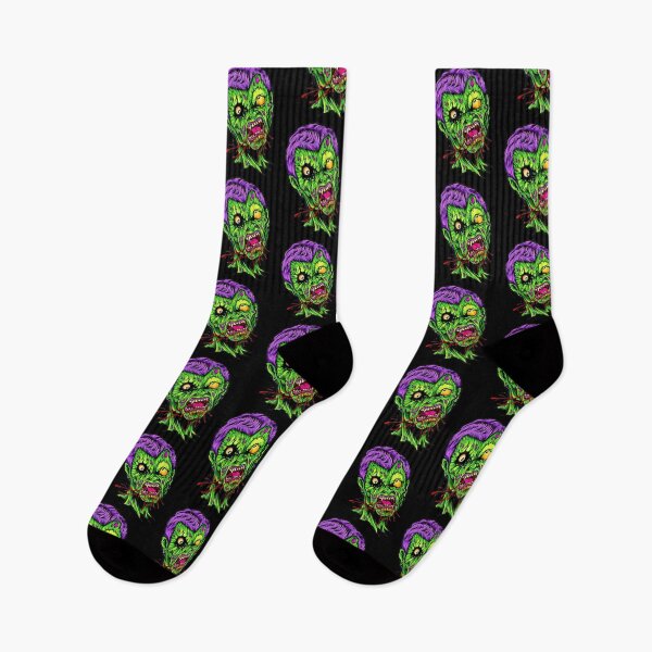 Item preview, Green Zombie With Purple Hair and Yellow Eyes Halloween Art designed and sold by MakersFolly.