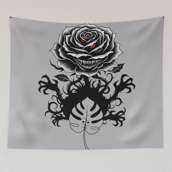 Item preview, the minimalist monstera with a gothic rose shade designed and sold by Ecosetereos.