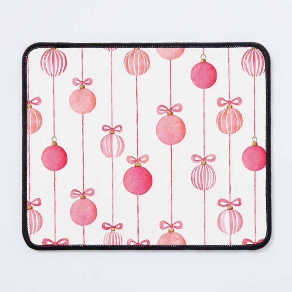 Item preview, Red Pink White Winter Christmas Ornaments Stripes Watercolor All Over designed and sold by Feeling Artsy.