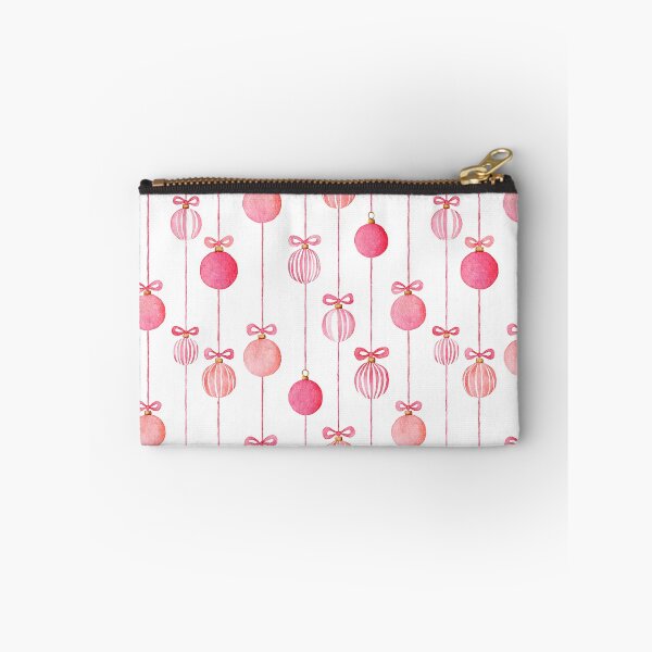 Item preview, Red Pink White Winter Christmas Ornaments Stripes Watercolor All Over designed and sold by Feeling Artsy.