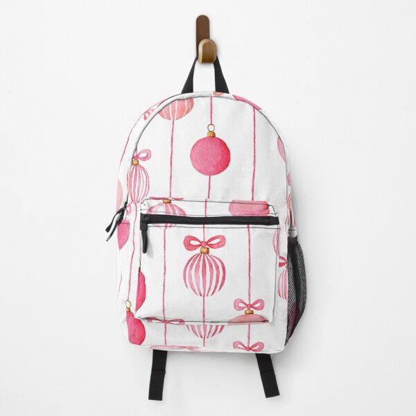 Item preview, Red Pink White Winter Christmas Ornaments Stripes Watercolor All Over designed and sold by Feeling Artsy.