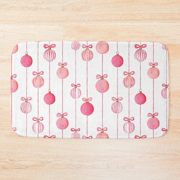Item preview, Red Pink White Winter Christmas Ornaments Stripes Watercolor All Over designed and sold by Feeling Artsy.