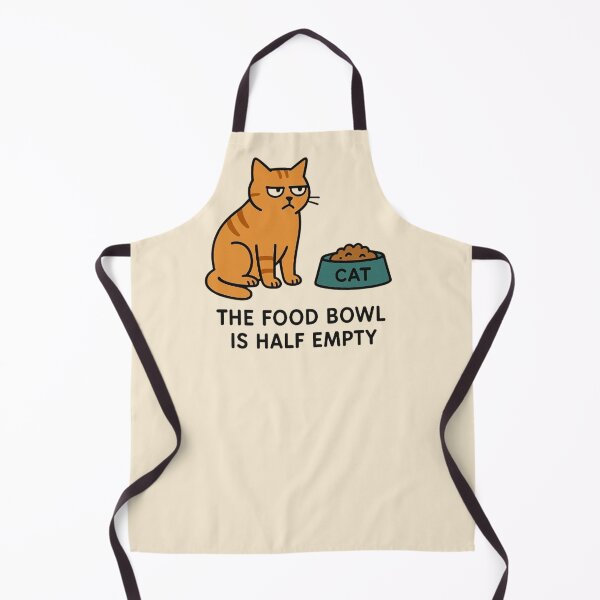 Item preview, The Food Bowl Is Half Empty - Skeptical Cat Design designed and sold by MiLaKK.