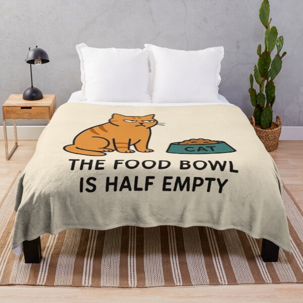 Item preview, The Food Bowl Is Half Empty - Skeptical Cat Design designed and sold by MiLaKK.