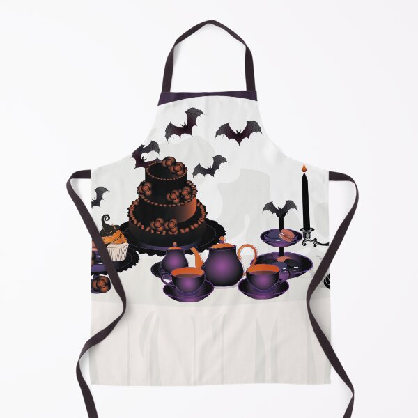 Item preview, Table with Halloween pastries - layer cake - orange tea set designed and sold by AdelineBoutique.
