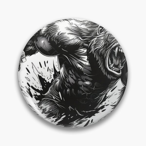 Item preview, Furious Gorilla Power – Primal Strength | Black & White Beast Art designed and sold by TSHIRTprject.