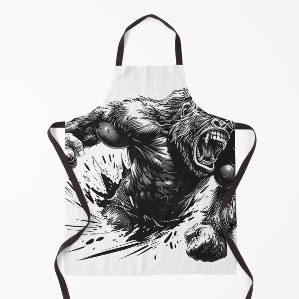 Item preview, Furious Gorilla Power – Primal Strength | Black & White Beast Art designed and sold by TSHIRTprject.