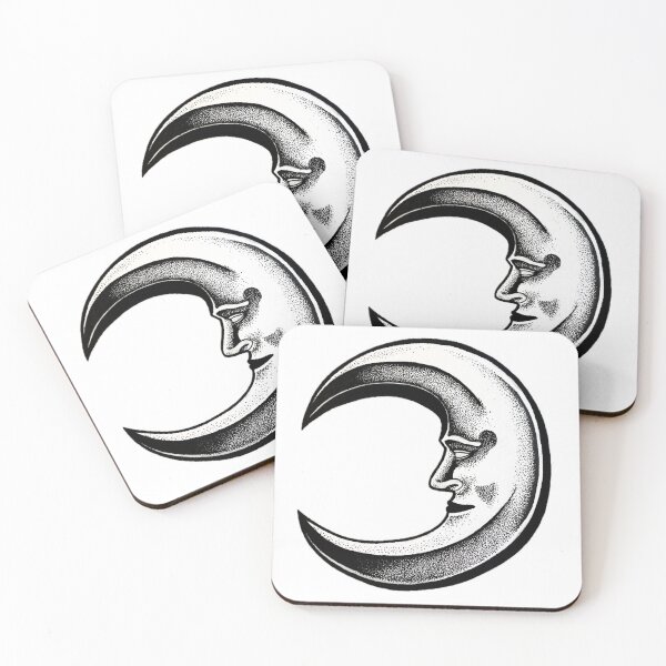 Item preview, Stipple Black and White Crescent Moon designed and sold by reggietat2.