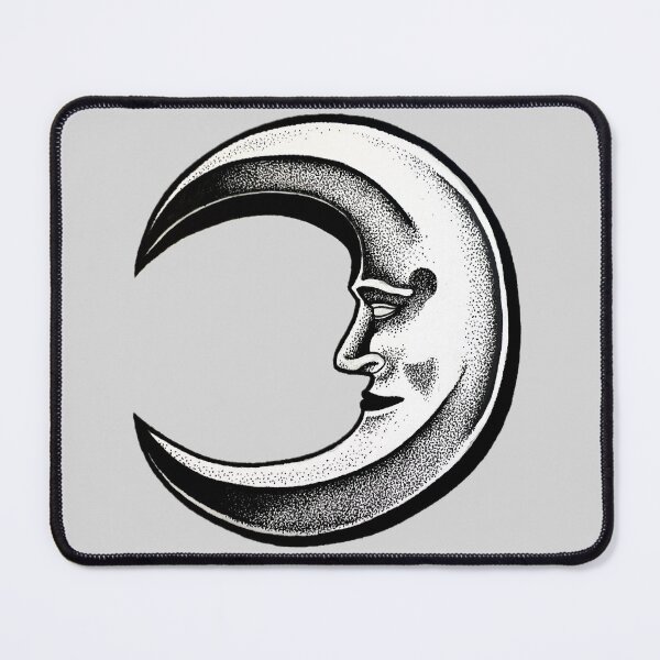 Item preview, Stipple Black and White Crescent Moon designed and sold by Skele-sketch.