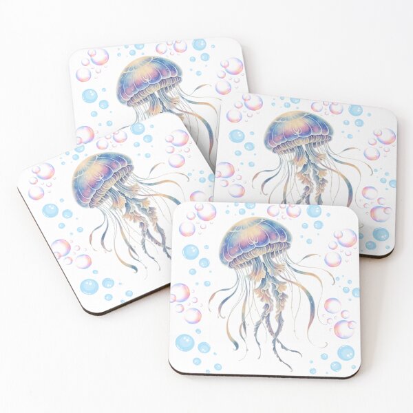 Item preview, Whimsical Jellyfish In Dreamy Bubble Sea designed and sold by ImDrawn8.