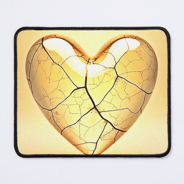 Item preview, Golden Cracked Heart Art designed and sold by Health And Fitness Posts e-Store.
