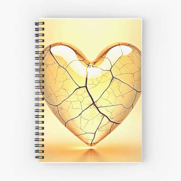 Item preview, Golden Cracked Heart Art designed and sold by Health And Fitness Posts e-Store.