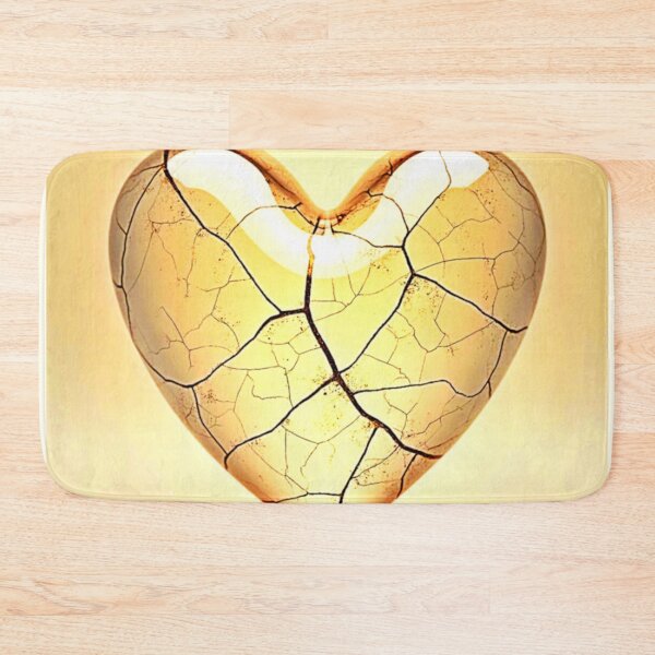 Item preview, Golden Cracked Heart Art designed and sold by Health And Fitness Posts e-Store.