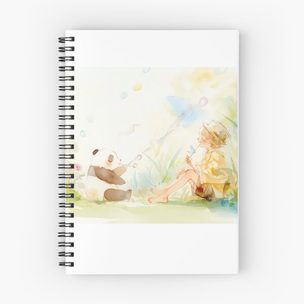 Item preview, Panda and Boy Blowing Bubbles designed and sold by SweetSprash.