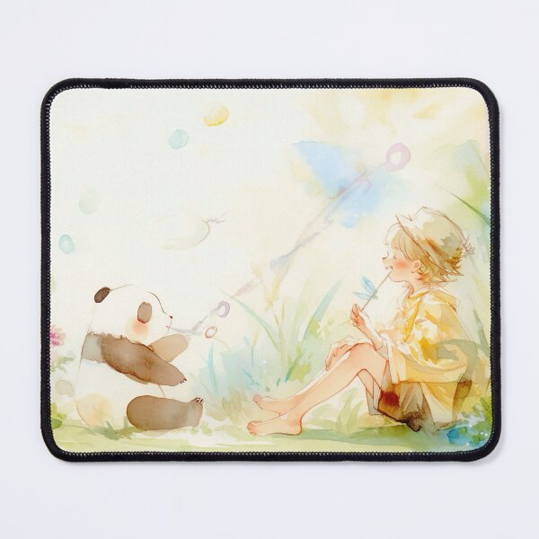 Item preview, Panda and Boy Blowing Bubbles designed and sold by SweetSprash.
