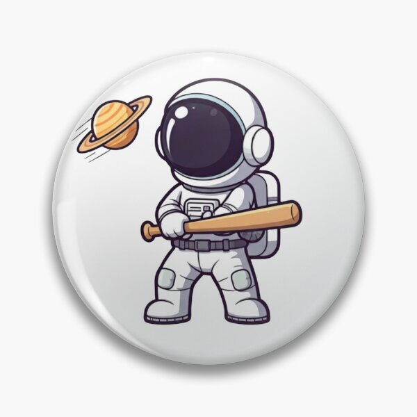Item preview, Cute Astronaut Playing Baseball with a Mini Planet – Kawaii Cartoon Vector Illustration designed and sold by PixelVibe782.