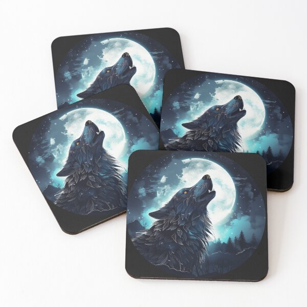 Item preview, Howling Wolf Under Full Moon Night Sky designed and sold by Daagath.
