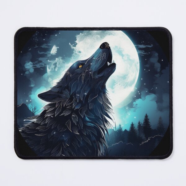 Item preview, Howling Wolf Under Full Moon Night Sky designed and sold by Daagath.