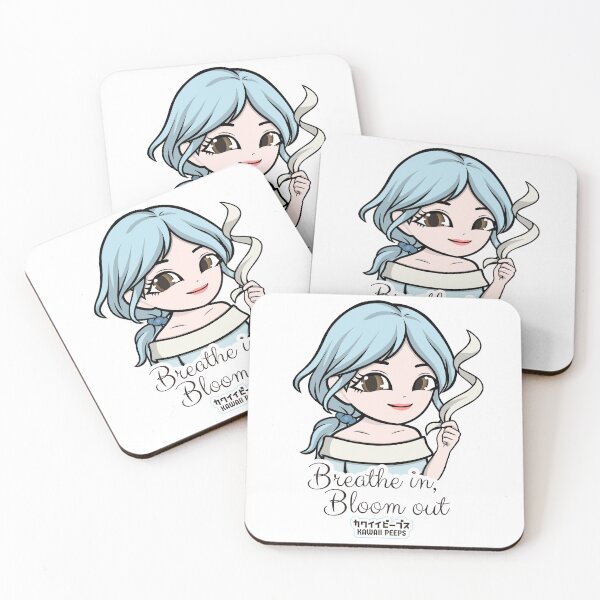 Item preview, Peaceful Kawaii "Breathe in, Bloom out" Design – Soft Girl Aesthetic & Mindfulness Art designed and sold by P-L-Sardines.