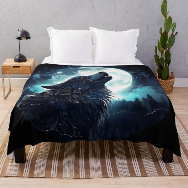 Item preview, Howling Wolf Under Full Moon Night Sky designed and sold by Daagath.