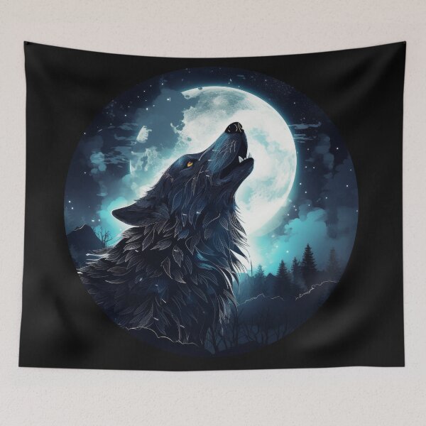 Item preview, Howling Wolf Under Full Moon Night Sky designed and sold by Daagath.