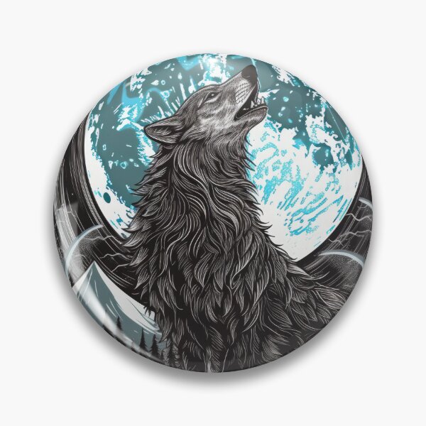 Item preview, Majestic Wolf Howling Beneath Cosmic Moon designed and sold by Daagath.