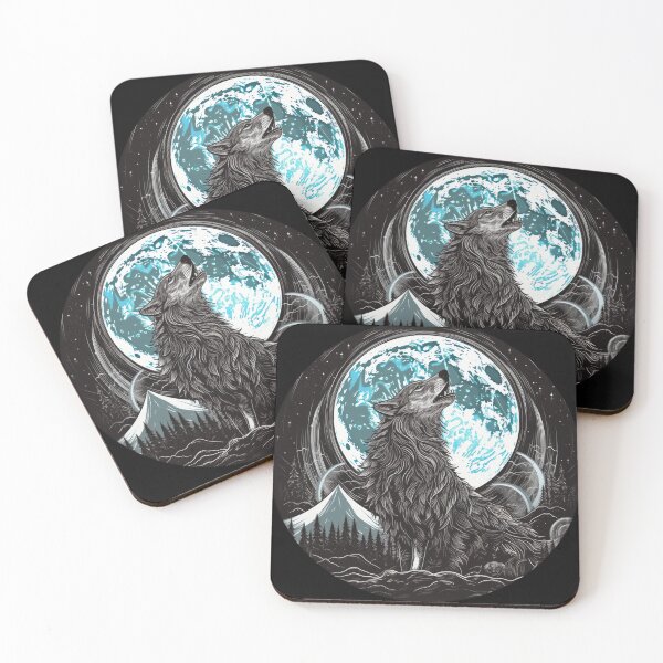Item preview, Majestic Wolf Howling Beneath Cosmic Moon designed and sold by Daagath.