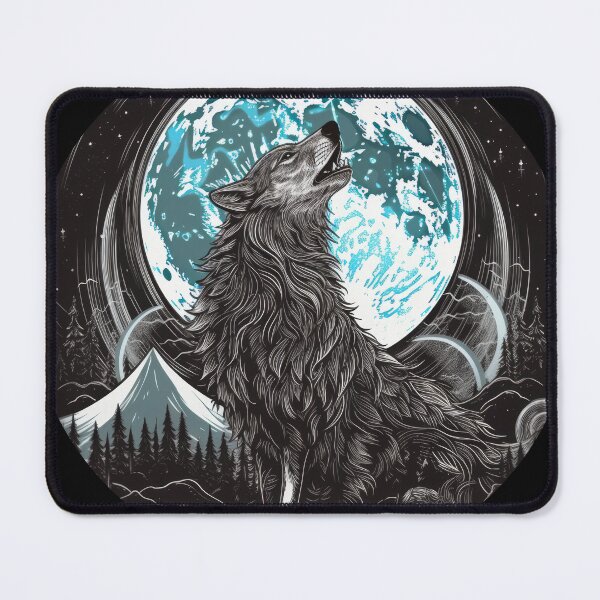 Item preview, Majestic Wolf Howling Beneath Cosmic Moon designed and sold by Daagath.