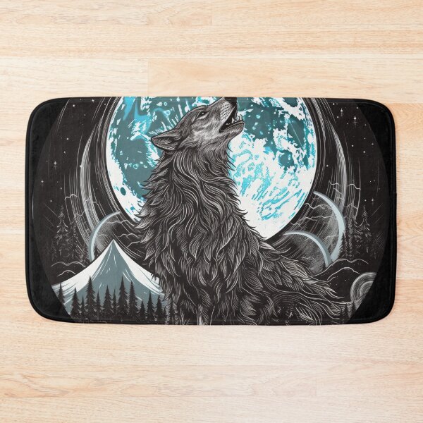 Item preview, Majestic Wolf Howling Beneath Cosmic Moon designed and sold by Daagath.