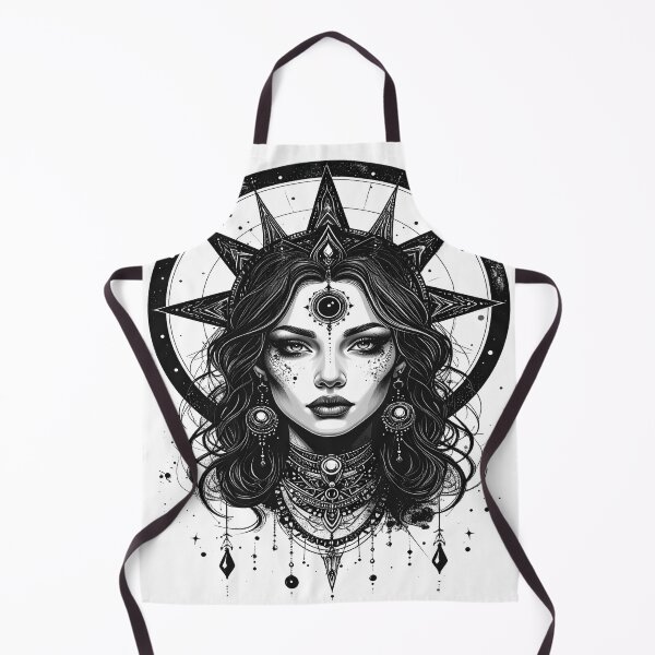 Item preview, Mystic enchantress witch face with ornaments designed and sold by LiskoDesign.