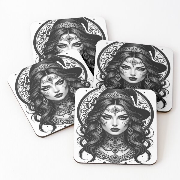 Item preview, Witch gaze, witch face with ornaments designed and sold by LiskoDesign.