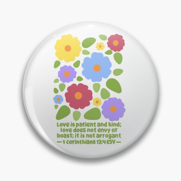 Item preview, 1 Corinthians 13:4 colorful flowers designed and sold by LRM_ artz.
