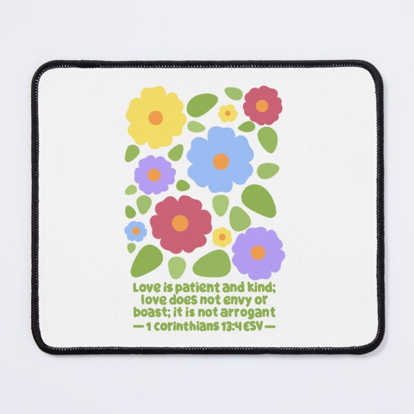 Item preview, 1 Corinthians 13:4 colorful flowers designed and sold by LRM_ artz.