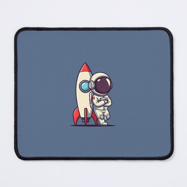 Item preview, Cute Astronaut Leaning on Rocket – Kawaii Cartoon Vector Illustration designed and sold by PixelVibe782.