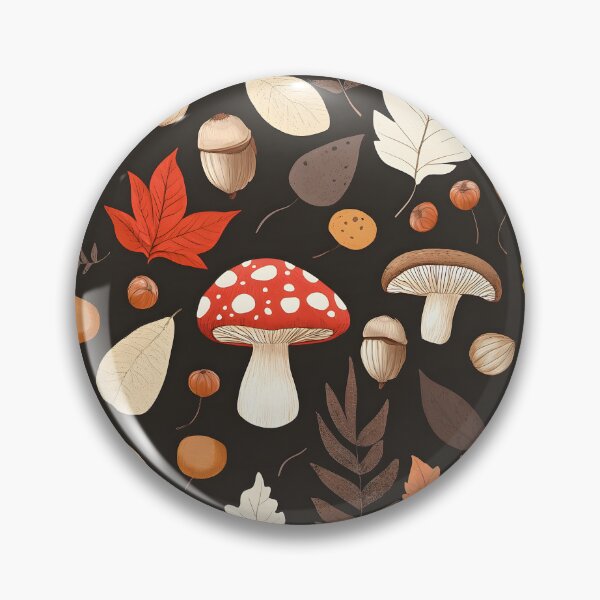 Item preview, Cottagecore Autumn Vintage Mushrooms Botanical Pattern designed and sold by SecretDicer.