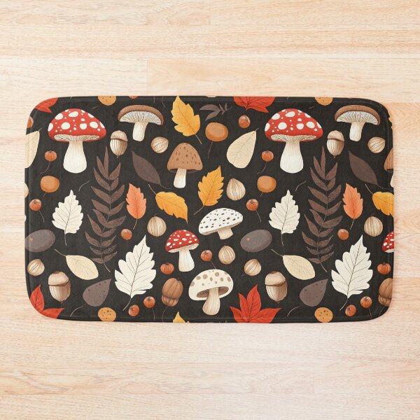 Item preview, Cottagecore Autumn Vintage Mushrooms Botanical Pattern designed and sold by SecretDicer.