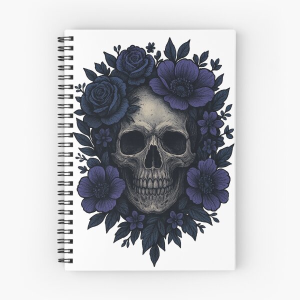 Item preview, Gothic Floral Skull – Dark Wall Art designed and sold by FraktalMoods.