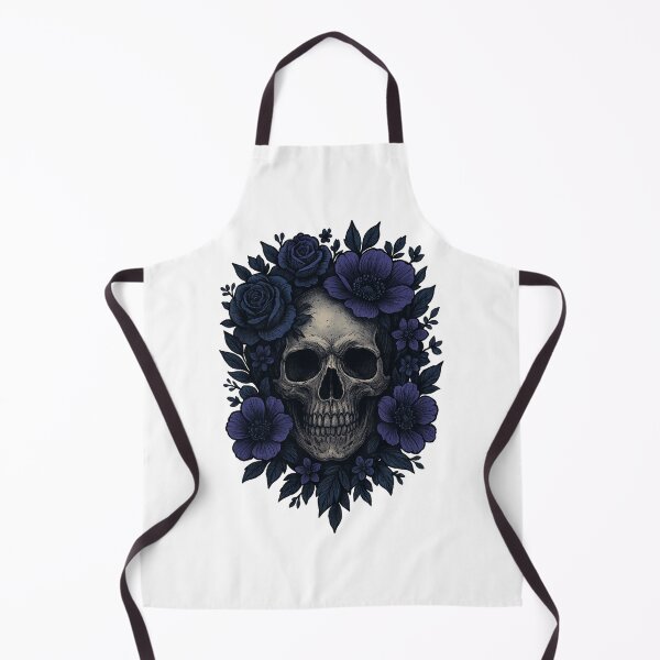 Item preview, Gothic Floral Skull – Dark Wall Art designed and sold by FraktalMoods.