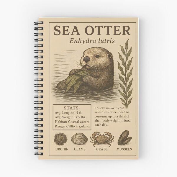 Item preview, Sea Otter Vintage | Retro Ocean Animal | Nature Lover Marine Life designed and sold by BMLprint ⭐⭐⭐⭐⭐.