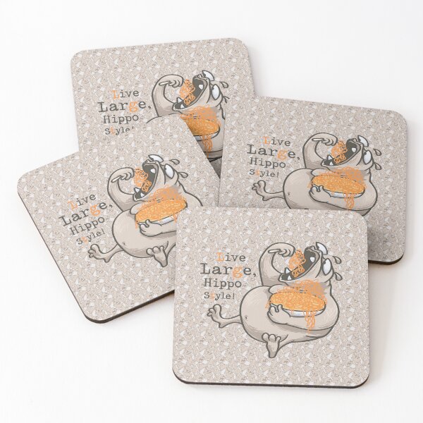 Item preview, Funny Hippo Slurping Spaghetti with Gusto designed and sold by Pink Writer.