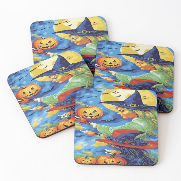 Item preview, Beautiful Halloween witch and pumpkins. designed and sold by DaliaSabryTee.