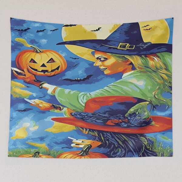 Item preview, Beautiful Halloween witch and pumpkins. designed and sold by DaliaSabryTee.