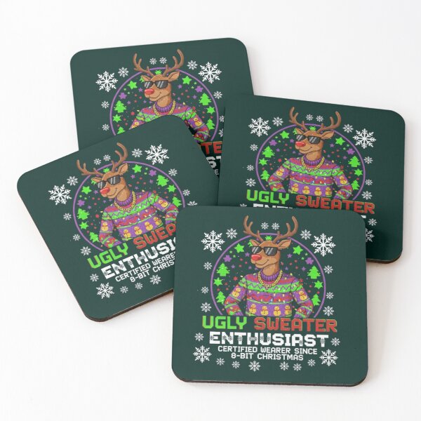 Item preview, Ugly Sweater Enthusiast Snowy | Pixel Reindeer Retro Christmas designed and sold by Syrupulse.