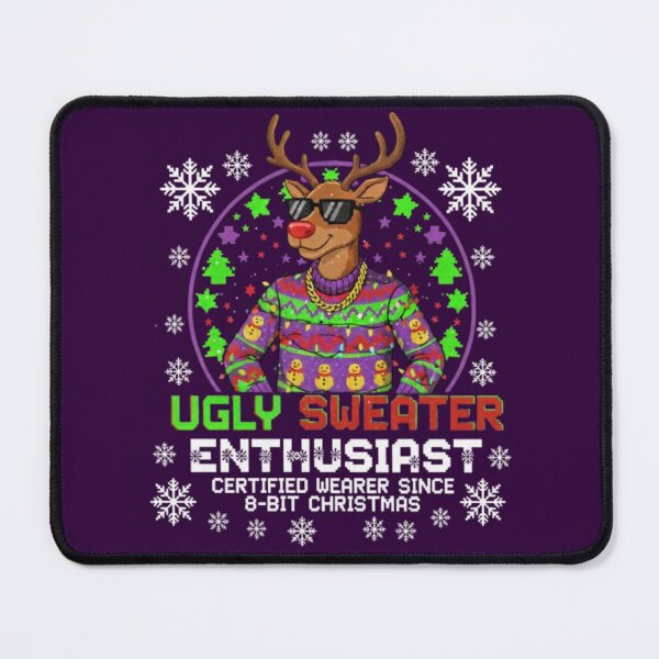 Item preview, Ugly Sweater Enthusiast Snowy | Pixel Reindeer Retro Christmas designed and sold by Syrupulse.