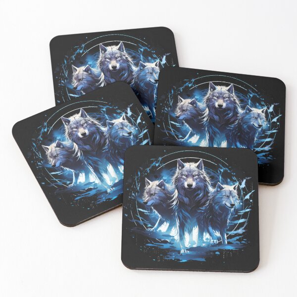 Item preview, Trio of Elemental Wolves in Cosmic Unity designed and sold by Daagath.
