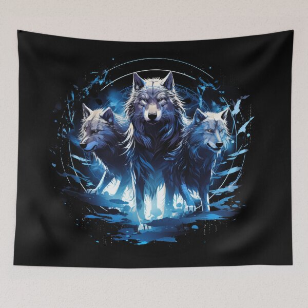 Item preview, Trio of Elemental Wolves in Cosmic Unity designed and sold by Daagath.