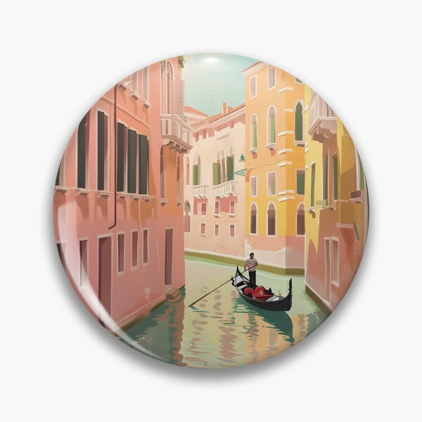 Item preview, Venice Italy Canal Art – Gondola Ride Illustration Travel Wall Decor designed and sold by sticky10.